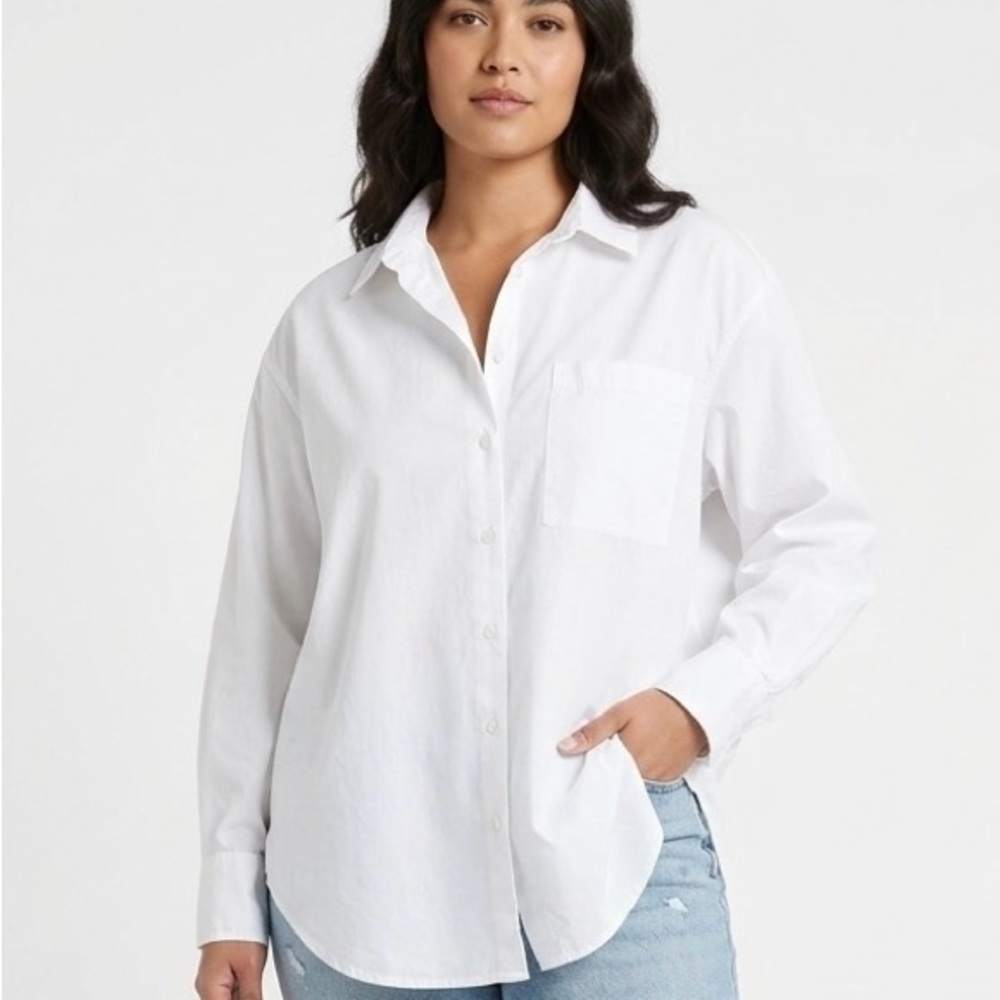 Lola River Women’s White Button-Up Shirt XL